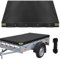 AROMUJOY Anhänger Plane 214x122x13cm, 600D Oxford Anhängerplane Flachplane mit 8M Planenseil, Abdeckplane Verstärkte für PKW 750kg Autoanhänger, Wasserdicht Winddichte Reißfeste, Schwarz