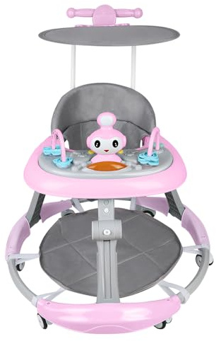 OHMG 3 en 1 Trotteur Bebe Evolutif Filles & Garçons,Trotteurs Marche Bebe avec Roue Universelle et Hauteur réglable,Pliant Trotteur pour 6-18 Mois,jumperoo bebe,jusqu'à 12 kg