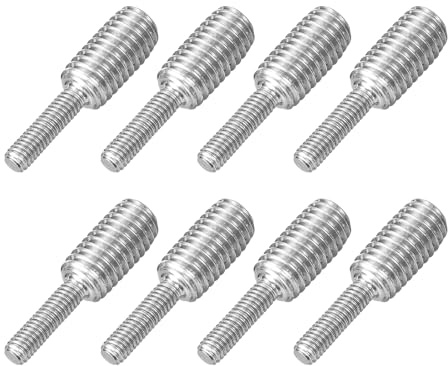 QUARKZMAN 8 Stück M4x15mm zu M8x15mm Doppel Ende Gewindebolzen, Doppelend Gewindestifte Schraube 304 Edelstahl Gewindeadapter Reduzierschraube für Möbel Hardware