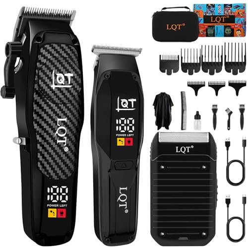 LQT Haarschneidemaschine und Trimmer Set für Männer - Verstellbarer Hebel, langlebiger Akku Schnurlos 3-in-1 Haarschneidemaschine & Bartschneider, Professionelles Haarschneide- & Bartstyling-Kit für
