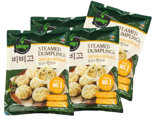 Bibi-go Steamed Dumplings 560G Filled With Chicken And Vegetables, Juicy Filling In A Tender Wrapper Quick Frozen Product Of Korea (Pack Of 4, Chicken & Veg)