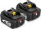 2-Pack 18V BL1850B Batterie de Remplacement pour Makita 18 Volt Battery BL1860B BL1860 BL1850 BL1840B BL1835 BL1845 FSB12 Perceuses sans Fil (Blanc)
