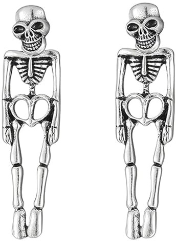 Halloween Schmuck, 1 Paar Schädel Ohrringe, Gothic Schmuck für Damen, Halloween Ohrringe für Kostüme, Rollenspiele und Partys, Leicht und Allergiefrei