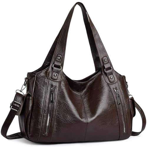 VOESLD Damen Handtasche PU Leder Große Shopper Umhängetasche Tote Bag Hobo | Tasche Vintage Tasche City Bag Schultertasche Y2K Top-Handle Bag Für Arbeit Alltag Reisen Shopping