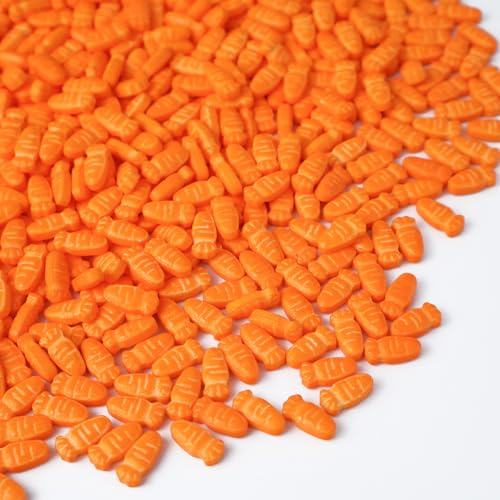 Sujoygar Karotten Streusel, 130g Karotten-Zuckerstreusel Ostern für Kuchen Deko Plätzchen Muffins and Desserts, für Ostern Party Tortendeko, Carrot Sprinkles