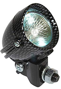 Replay Halogen-Scheinwerfer, schwenkbar, 12 V, 20 W, Farbe Carbon, für Motorrad, 50, Mofa