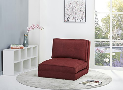 Schlafsessel Gästebett Jugendsessel Kindersessel Bettsessel Stoffbezug (groß, rot)