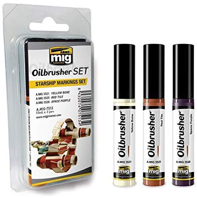 AMMO MIG-7513 Lot de brosses à Huile Motif Vaisseau entretoise Multicolore