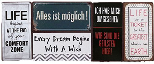 AS4HOME 5 Kühlschrankmagnete Motivation II Magnet im Shabby Style - Magnete im Antik Look mit lustigen Sprüchen