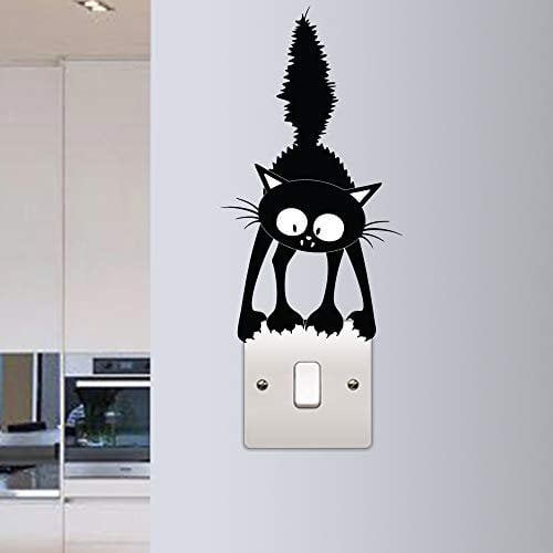Lustiger Wandaufkleber mit Katzen-Motiv, Vinyl, Lichtschalter, Kinderzimmer