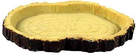 Aeromdale Paisaje en Miniatura Paisaje Miniatura Resina Tazón Plato Reptil Comida Tazón Fuente de Agua para Tortuga Reptil Regalo