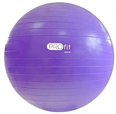 Profit DK2102 Gymnastikball Pilates Ball 55cm / 65cm / 75 cm mit GRATIS Pumpe # Anti-Burst Sitzball für Yoga Exercise Fitness Physiotherapie (Lila, 65 cm)
