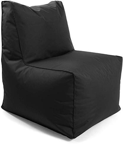 mokebo® Outdoor Sitzsack-Sessel für Balkon & Garten 'Der Ruhepol', Bean Bag m. EPS-Perlen Füllung, Sessel, Zockerstuhl, Zockersessel, Gaming Sitzsack o. Leichter Relaxsessel, Schwarz