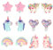 PinkSheep Einhorn Clip On Ohrringe für kleine Mädchen, Bling Earrings Regenbogen Ohrringe für Kinder, 6 Paare, Bestes Geschenk