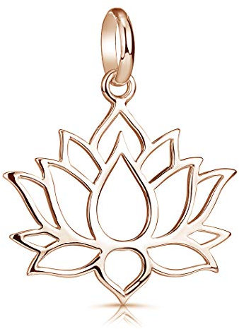 MATERIA Kettenanhänger Lotusblüte rosegold Damen - 925 Silber rose vergoldet KA-69-Rose_ohne Kette