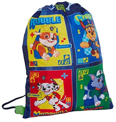 Paw Patrol Turnbeutel mit Kordelzug, für Kinder, Chase Marshall, Kindergarten-Schule, Schwimmtasche, Sport-Rucksack