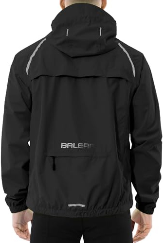 baleaf Waterproof Jacket Mens Cycling Jackets Reflective Running Outdoor Rain Coats Lightweight for Men Walking Hiking Packable