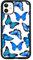 FANXI Blue Butterfly iPhone Case for 11 6.1 Inch - Shockproof Protective Cute Cool Blue Butterflies Phone Case Designed for iPhone 11 Case for Women Girls Black