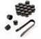 LST 20x 17mm Schwarz glänzend Sechskantkappen Rachrauben Kappen Anti-Diebstahl