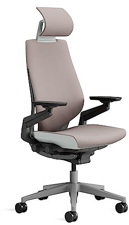 Steelcase Gesture Ergonomischer Bürostuhl mit 360° Armlehnen, 3D-Live Back Lumbalstütze, anpassbarer Kopfstütze Linse, 66 x 62.5 x 107