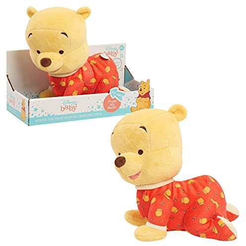 Disney Baby Musical Crawling Pals, Winnie the Pooh, Interactive Plush Toy, Bear, Kids Toy with Official License for Ages 2+ by Just Play