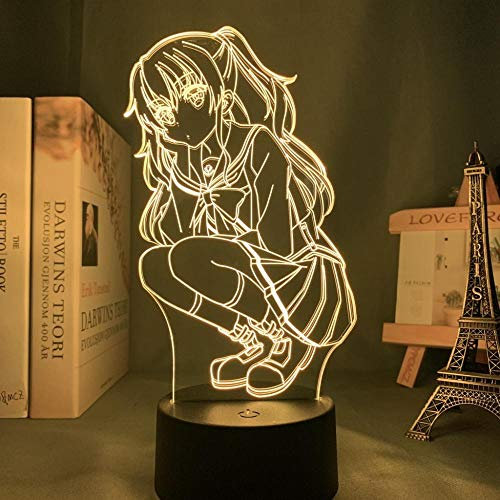 Anime Charaktere Nette Mädchen LED Nachtlicht Schlafzimmer Dekoration Nao Tomori RGB Bunte 3D Illusionslampe Kind Geburtstagsgeschenk-7 Farben Keine Fernbedienung