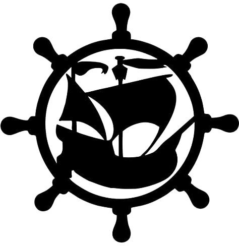 Metall-Design-Westküste Steuerrad mit Kogge (60cm)