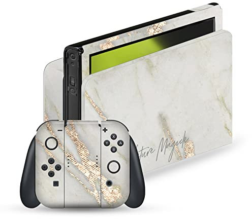 Head Case Designs Offizielle Nature Magick Gold Kunst Mix Vinyl Haut Gaming Aufkleber Abziehbild Abdeckung kompatibel mit Nintendo Switch OLED Bundle