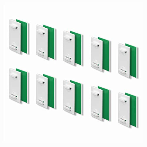 KLEMMFLEX Klebehalter kurz, für Klemmfix Rollo, Doppelrollo, Duo-Rollo, ohne Bohren, zum Kleben, 10 Stück, als Zubehör, Ersatzteil für die Befestigung am feststehenden PVC-Fenster, Balkontür
