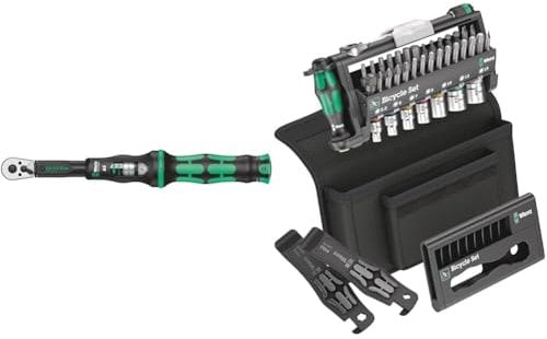 Wera 05075604001 Click-Torque A 5 Drehmomentschlüssel mit Umschaltknarre, 1 W, 1 V, 1/4 Vierkant, 2.5-25 Nm & 05004172001 Bicycle Set 3, Fahrrad Steckschlüsseleinsatz Satz mit Bit Ratsche, 41-teilig