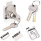 Naissian Cabinet Locks with Keys, Home Double Door Lock 7/8 Office Desk Drawer Lock Latch , Pack of 1 Locks with 4 Keys Alike, Nickel