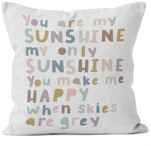 HIWX Kissenbezug mit inspirierendem Zitat You are My Sunshine, dekorativer Kissenbezug mit inspirierendem Zitat, 45,7 x 45,7 cm, Boho-Kissenbezug mit Aufschrift You are My Sunshine