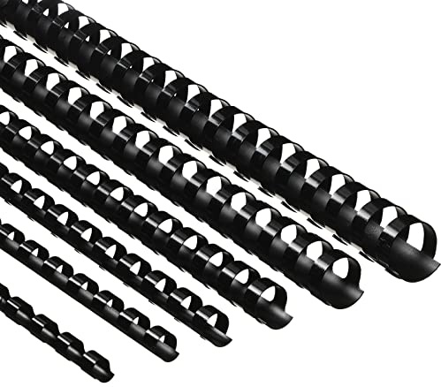 Yunsailing 150 Pack Plastic Binding Combs Plastic Binder Comb Ring 19 Ring Binding Spines Letter Size Spiral coils for Notebook Calendar(1/4 5/16 3/8 1/2 5/8 3/4 in,Black)