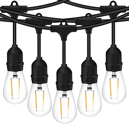 Lumiled Lichterkette Außen 15 Meter mit 15 E27 LED 2W Glühbirne ST45 Warmweiß 3000K 230V Birnen für Garten Biergarten Party Hochzeit Dekoration Terrasse Ostern verlängerbar mit Strom