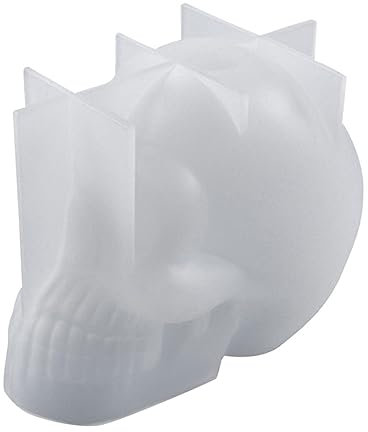 COHEALI Schädelform Totenkopfverzierung Aus Silikon Harzformen Für Kerzen -stifthalter Skelettformen Aus Harz Schädelharz Skelettkopf Tonform Kieselgel Kristall-epoxy Weiß 3d