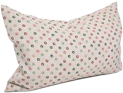 Zirbenkissen 30x20cm Bio-Baumwolle Punkte + Bio-Inlett - 100% naturrein. Duftkissen mit Zirbenspäne