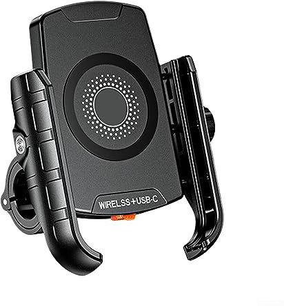DAZZLEEX 15W Motorcycle Wireless Charger + Phone Holder Mount Fast Charging Phone Holder Charger Motorbike Cellphone Mount