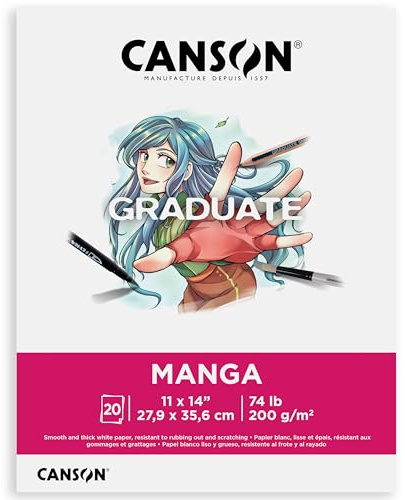 Canson Graduate Manga Pad, Foldover, 11x14 inches, 20 Sheets - Artist Paper for Illustration, Comic, Character, Cartoon