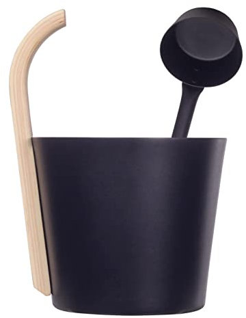 Saunakübel Saunaeimer, Aluminium Sauna Eimer, 7L Sauna Kübel Und Kelle Mit Holzgriff, Sauna Eimer Und Schöpfkelle Set, Sauna Eimer Sauna Zubehör Set Für Häuser, SPA Zentren, Hotels, Hostels