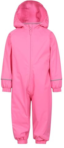 Mountain Warehouse Spright Junior Waterproof Rain Suit - Extra Warm with Taped Seams & Fleece Lining, For Boys & Girls - For Autumn, Winter, Wet Weather & Outdoors Pink Kids Size 2-3 Years