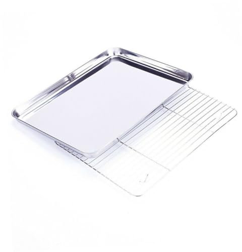 Sosoport 1stk Ofenpfanne Mit Rost Camping Grillpfanne Antihaft-backbleche Stahlgrillnetzpfanne Blechständer Aluminium-backform Backbares Kühlregal Toaster Backblech Lebensmittel Kabel