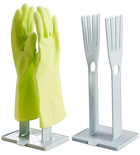 Pesoncarl Handschuh-Abtropfgestell, Küchen-Geschirr-Handschuhtrockner, Handschuh-Aufhänger, Handschuhhalter, 2 Sets mit Handtuch-Aufbewahrungsloch und Ablaufauslass, Handschuh-Aufbewahrungsständer für