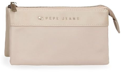 Pepe jeans Morgan Porte-Monnaie Trois Compartiments Beige 17,5 x 9,5 x 2 cm Polyester et PU by Joumma Bags, Beige, Talla única, Porte-Monnaie à Trois Compartiments
