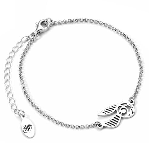 Harry Potter Snitch Dorada Mujer Pulsera Plateado En plata de primera ley