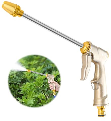 Garten Handbrause Messing, Metall Gartenschlauch Spritzpistole Langer, Griff Hochdruck Garten Spritzpistolen, Hochdruck Power Wasserpistole Garten Hochdruck Gartenbrause