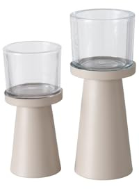BOLTZE Pius Windlicht beige 2tlg