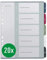 Leitz A4 Register, 20er Pack, 1-5, 5 Trennblätter, Beschriftbares Deckblatt, Extrabreit, PP, Style, Mehrfarbig, 12350000