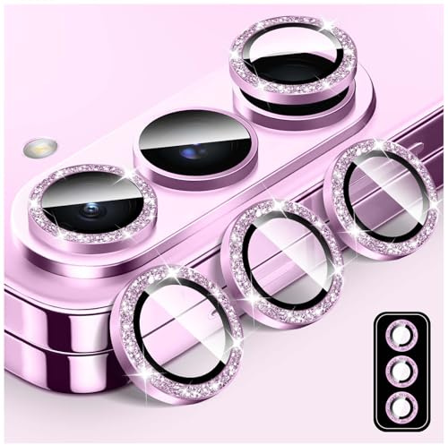 Kucheed Bling Camera Lens Protector for Samsung Galaxy Z Fold 5, 9H Tempered Glass Camera Cover Screen Protector, Glitter Automatic Alignment Individual Metal Rings Film Stickers