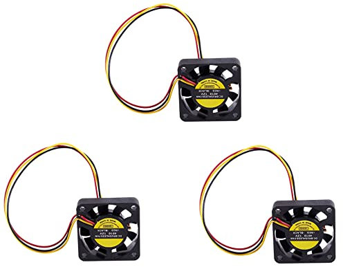 VENEKA 3Pcs 40mm x 40mm x 10mm 3Pin 12V DC Brushless PC Computer Cooling Fan