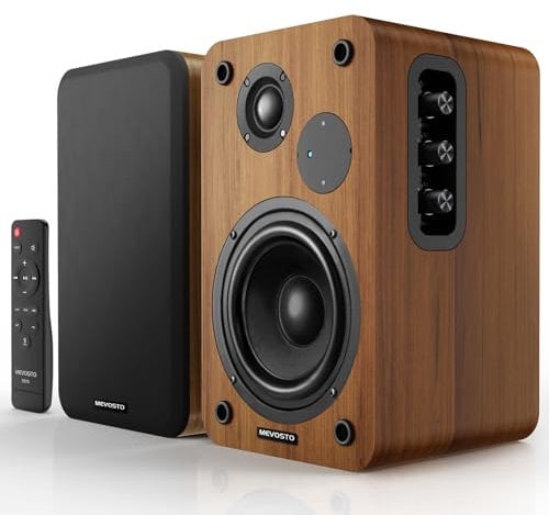 MEVOSTO - Altoparlanti da scaffale attivi 36W RMS BT 5.4 Altoparlante wireless con altoparlante da 5 pollici, audio digitale USB altoparlanti PC per bassi e alti studio, regolazione ingresso